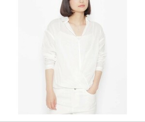 ラスト　新品 　pink adobe　　カシュクールスキッパーシャツ オフホワイト(003)　　38(M)　定価2190円