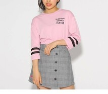 中古　PINK-latte　袖ラインロゴ７分袖 トップス　ブラック(019)　14(XXS140cm)　定価2090円_画像10