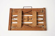 フランス アンティーク フォールディングチェア 木製 折り畳み椅子 スツール ヴィンテージ[B126]古道具 古家具_画像8