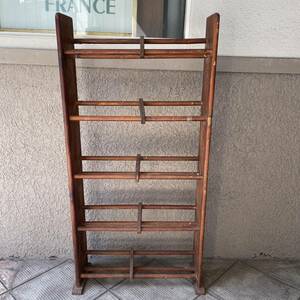  valuable!40*s~50's America antique wooden shelves wood rack USA Vintage /60*s store furniture California furniture in dust real garage 