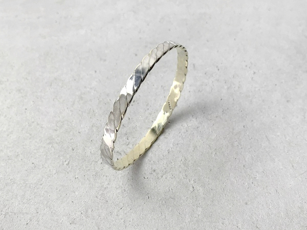 送料無料 メキシコ製 ビンテージ シルバー メッキ ブラス ツイスト バングル ブレスレット ネイティブ アクセサリー TAXCO MEXICO 925