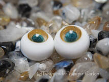 12mm 高品質 グラスアイ A品【Yellow Opal Blue】（管理番号 JE-8）_画像4