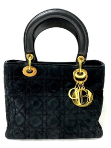 [ быстрое решение ] Chiristian Dior Christian Dior reti Dior kana -ju2WAY сумка черный замша Gold металлические принадлежности 