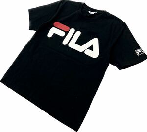 FILA * большой Logo * черный короткий рукав хлопок футболка женский M спорт тренировка уличный Town Youth популярный filler #FA222