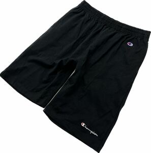 Champion ☆ 春夏に快適◎ コットン ショートパンツ ハーフパンツ ショーツ ブラック XL アメカジ ストリート 運動 チャンピオン■Ja6243