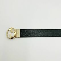 【美品】 GUCCI グッチ ベルト インターロッキング リバーシブル GG ブラック メンズ グッチメンズ GUCCIベルト グッチシマ レザーベルト_画像2