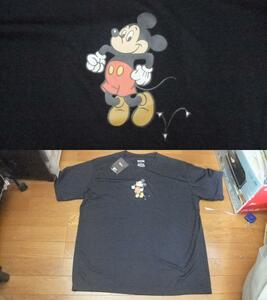 新品 ディズニー disney ミッキー mickey コラボ ジャージ素材 Tシャツ 3L 紺 ワークマン workman ドライ ネイビー