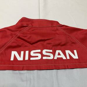NISSAN 日産 プリント入り長袖ツナギ オールイン 赤/灰 2L 未使用品の画像9