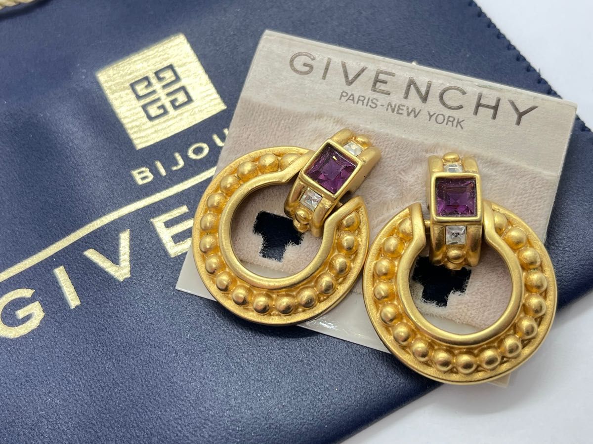 GIVENCHY ゴールド イヤリング ヴィンテージ フェザー 羽|PayPayフリマ