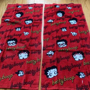 新品即決送料無料♪Betty Boop ベティちゃん　フェイスタオル2枚セット　34×75㎝　綿100％