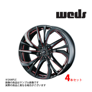 【特典付 】WEDS ウェッズ LEONIS レオニス TE 19x8.0 43 5H/114.3 BK/SC RED アルミ ホイール 4本 38788 (179131910