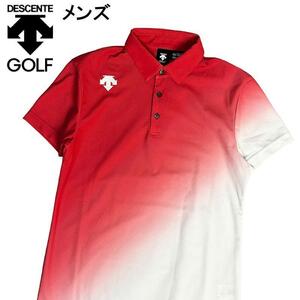 DESCENTE GOLF デサントゴルフ中田英寿 半袖ポロシャツ レッド S