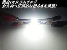 12V/24V 激白 オスラム 全光束120LM 360度 全方向照射 T8/T10×28mm/LED バルブ ラゲッジ/ナンバー灯 トラック メール便可 2球セット C_画像2