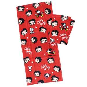 ◆新品　ベティブープ　ベティさん　プリントロングタオル2枚セット　フェイスタオル　No5　パンクベティー　Betty Boop