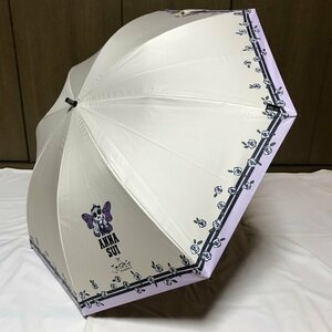 《新品》アナスイ×ジョシーズランウェイ・ANNA SUI × Josie's RUNWAY／ 晴雨兼用傘ショート【薄ベージュ】遮光・UV・遮熱効果（内側黒