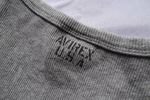 AVIREX U.S.A/アヴィレックス/半袖Tシャツ/カットソー/Vネック/リブ素材/フィット感/ミリタリー/グレー杢/Mサイズ(6/26R)_画像8