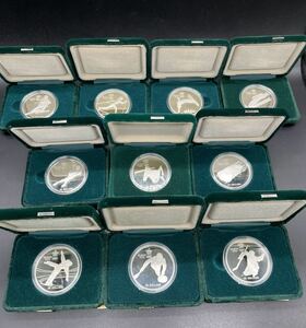 1988年 カルガリーオリンピック 20ドル銀貨 silver925 1オンス/1oz まとめ　計10点　箱有