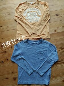 2枚セットロングTシャツ150 UNIQLO140 部屋着パジャマルームウェアロンT2枚組