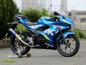 新品 WR’S GSX-R125 (2BJ-DL33B) / GSX-R150 (逆輸入車) フルエキ ラウンドチタン(焼き色)タイプ LS3125JM ダブルアールズ マフラー