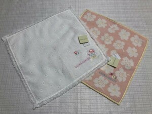 ☆新品☆ローラアシュレイ/ハンドタオル/花２枚白＆ピンク