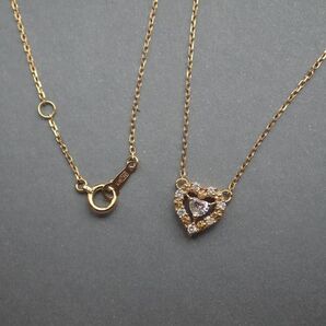 アーカー K18　プリンセスハート　ゴールドネックレス　ハートダイヤモンド