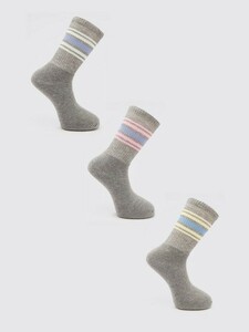 BoohooMAN sport socks stripe la wing re-3 pairs set 27-29cm uniqlo hanes