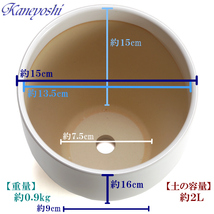 植木鉢 おしゃれ 安い 陶器 サイズ 15cm MGI-15 5号 ホワイト 室内 屋外 白 色_画像4
