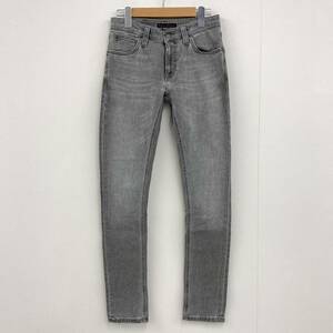 Nudie Jeans SKINNY LIN ユーズド加工 ストレッチ スキニージーンズ グレー ブラック W27 ヌーディージーンズ デニムパンツ 3040039