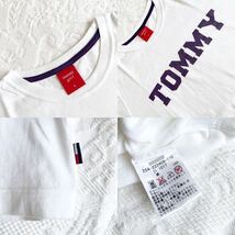 TOMMY GIRLトミーヒルフィガージャパン トミーガール レディースSサイズ ロゴ半袖Tシャツ カットソートップス白ホワイト紫レディース_画像2