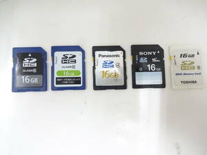 新入荷　SONY　TOSHIBA　Panasonicなど　SDHCメモリーカード　16GB　5枚セット 中古動作品