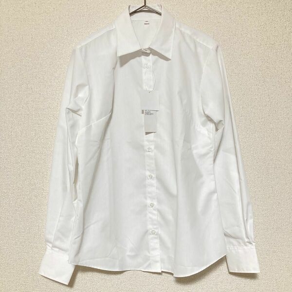 タグ付き 無地　白　ワイシャツ　リクルート　就活　透けにくい　イージーアイロン　仕事　新品　M S 無地　仕事　ビジネス