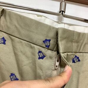 O-1020 Wrangler SLACKS ラングラー W6666 BLUE BELL 総柄刺繍 ハーフパンツ W34 カーキ ショートパンツ 半パンの画像3