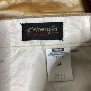 O-1020 Wrangler SLACKS ラングラー W6666 BLUE BELL 総柄刺繍 ハーフパンツ W34 カーキ ショートパンツ 半パンの画像4