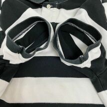 ポロラルフローレン 鹿の子半袖ポロシャツ ボーダーブラックホワイト USA規格M_画像5
