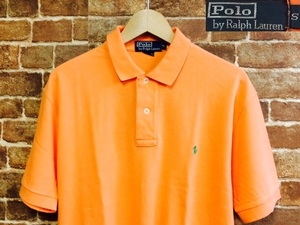 ★表記S！ラルフローレン.Polo by Ralph Lauren.オレンジ.半袖ユーズドポロシャツ.USA古着アメカジ.f&e.西海岸サーフサーファースタイル/10