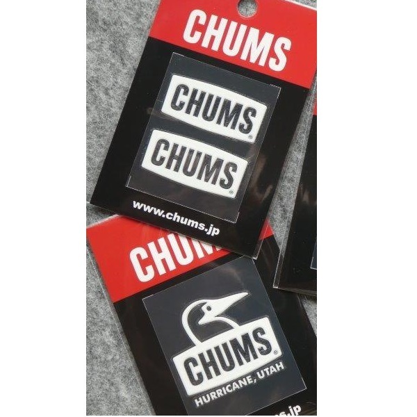 2枚セット CHUMS Emboss Sticker CH62-1125 CH62-1127 White 新品