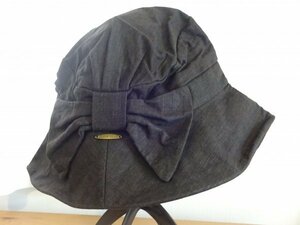 ↓QUEENHEAD↓レディース・婦人用　黒色帽子　つば広ハット　サイズ５６cm〜５８.５cm　キャップ　帽子