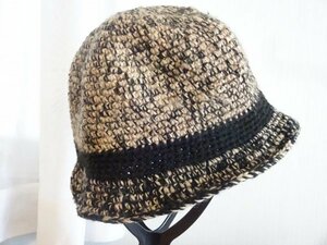 ∃ クロッチェ∃ レディース・婦人用　編み込みハット　バケットハット サイズ５６cm　キャップ　帽子　ブラウン色
