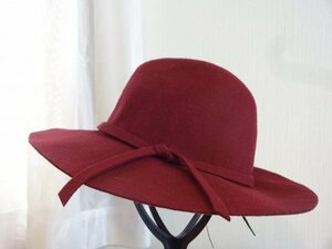 ！SEGI HATS！レディース・メンズ　ワインレッド 中折れハット　サイズ５７cm〜５９cm　キャップ　帽子　ウール