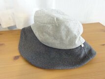 【Kクラフト】レディース・婦人用　つば広ハット　灰色帽子　サイズ５７.５cm　キャップ　帽子　ウール使用_画像6