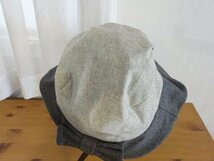 【Kクラフト】レディース・婦人用　つば広ハット　灰色帽子　サイズ５７.５cm　キャップ　帽子　ウール使用_画像5