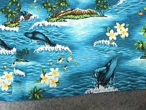 アロハシャツ　ＲＪＣ　ＵＳＡ製　ハワイ製　Ｍサイズ　美品　鯨　熱帯魚　椰子の樹_画像4