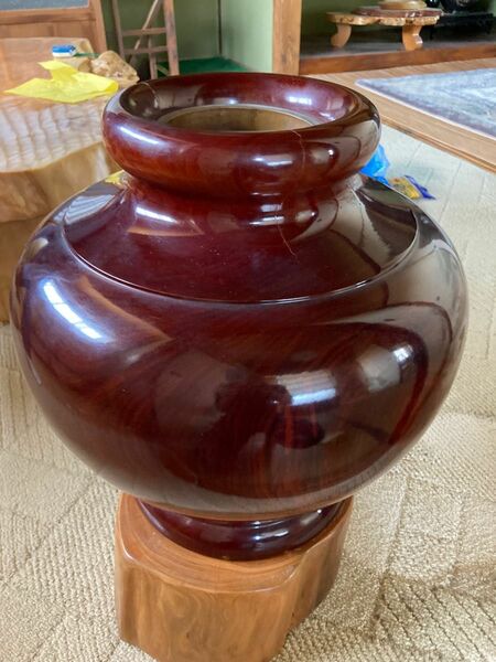 壺　花瓶　天然木　一枚木