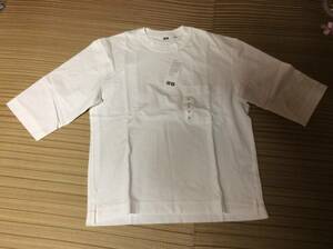 §　クルーネックTシャツ（7分袖）　★ユニクロU　完売品　S　白　WHITE　ルメール　男女兼用