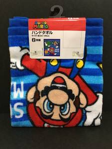 Nintendo/ nintendo super Mario hand towel *.2 sheets set * blue new goods SUPER MARIO circle .