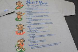 YTS17東洋Lメネフネ 縦4人Surf Bar半袖TシャツUSA製SUN SURFサンサーフ 色グレー