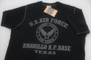 YTS53東洋Lバズリクソンズ サーマル生地 半袖Tシャツ 日本製USAF U.S.エアフォースBuzz Rickson's色黒