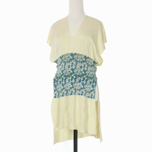 タン TAN 22SS TINY FLOWER PAINTING TOPS フラワー ジャガード スリットニット チュニック F アイボリー TN22SS012 レディース_画像1