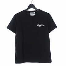 モスキーノ MOSCHINO 20SS ロゴ プリント Tシャツ カットソー 半袖 42 黒 ブラック A0708 レディース_画像1