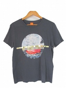 ヒューゴボス HUGO BOSS プリントTシャツ 半袖 グレー S メンズ